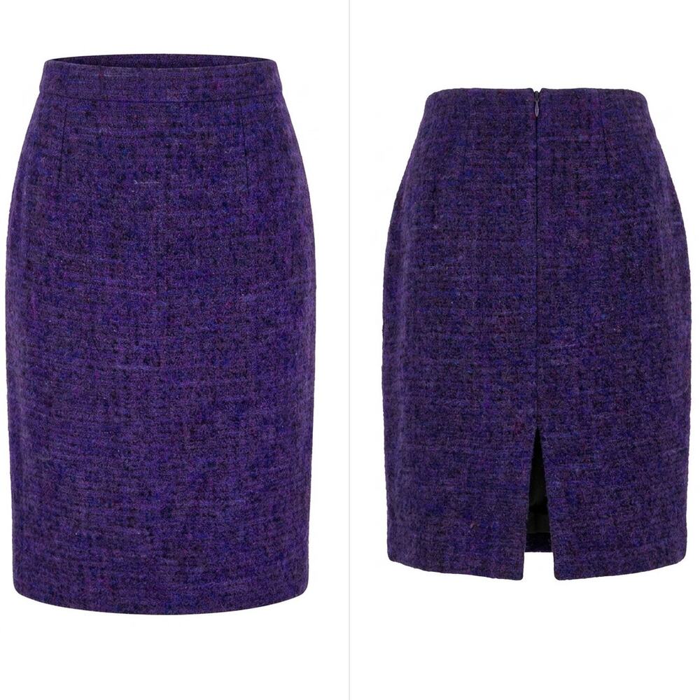 Vintage Talbots Wool Blend Tweed Knee Length Lined Skirt Women Size 14